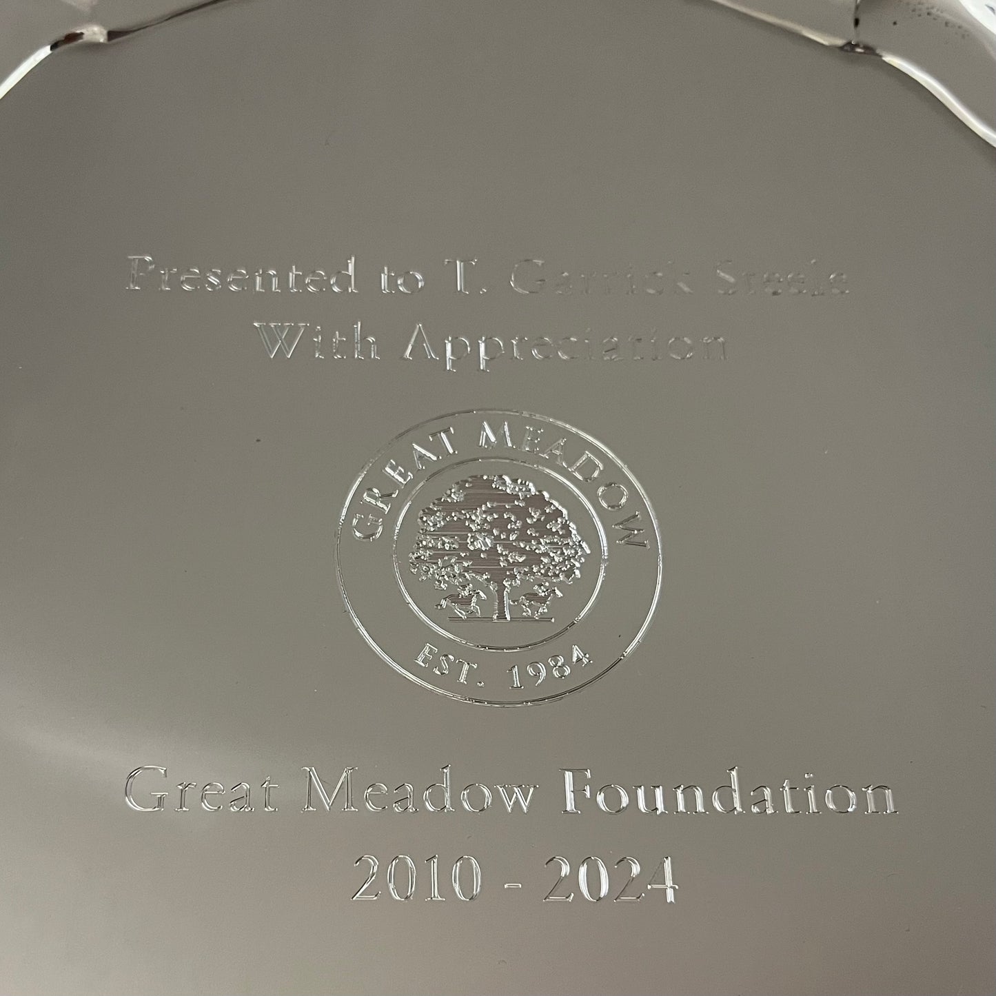 " Engraving - Pewter - Great Meadow Foundation - Digitization of Logo and Engraving of Logo