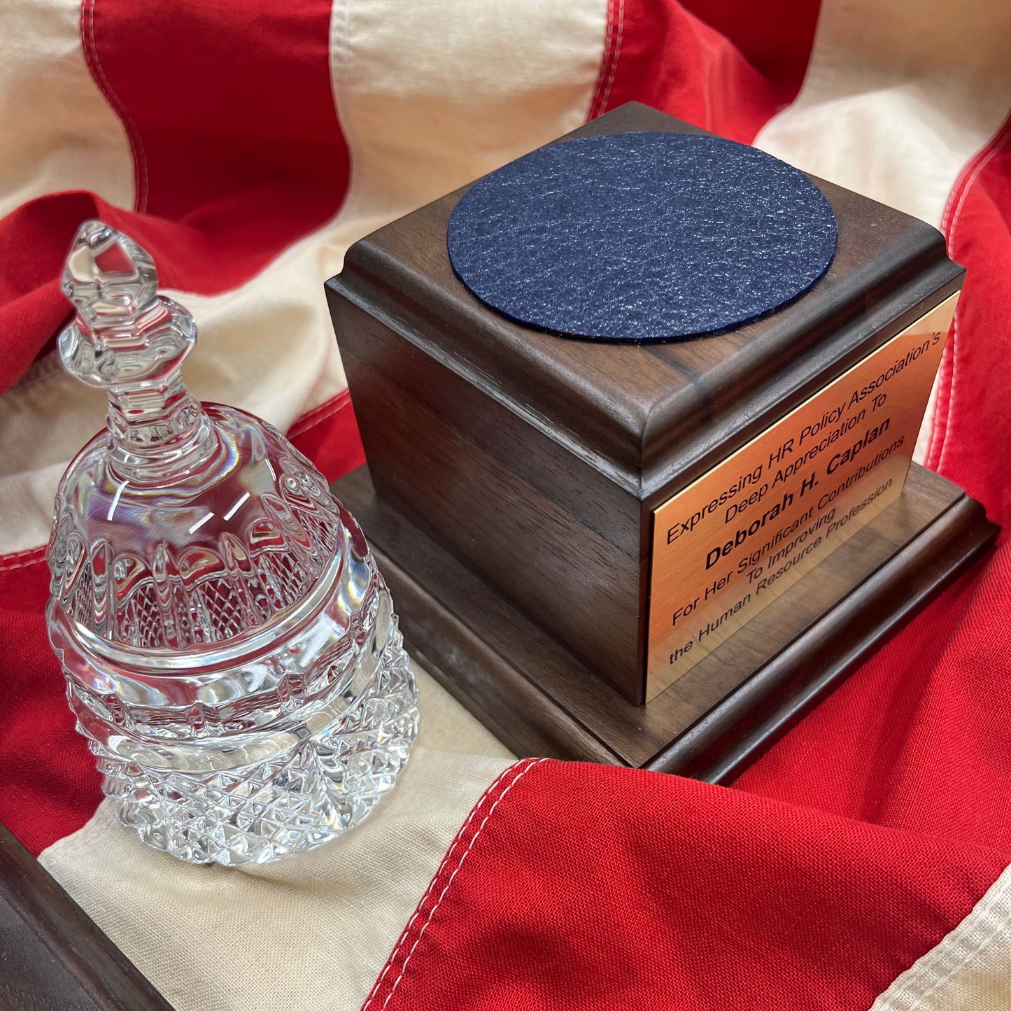 NVCA | 2025 AWARDS | Capitol Dome Award with Engraved Plate on Natural Walnut Base