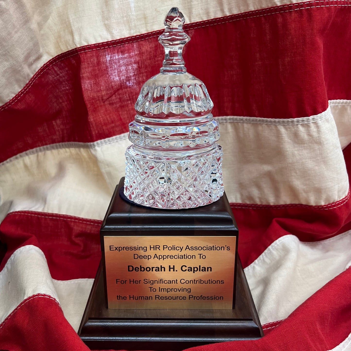 NVCA | 2025 AWARDS | Capitol Dome Award with Engraved Plate on Natural Walnut Base