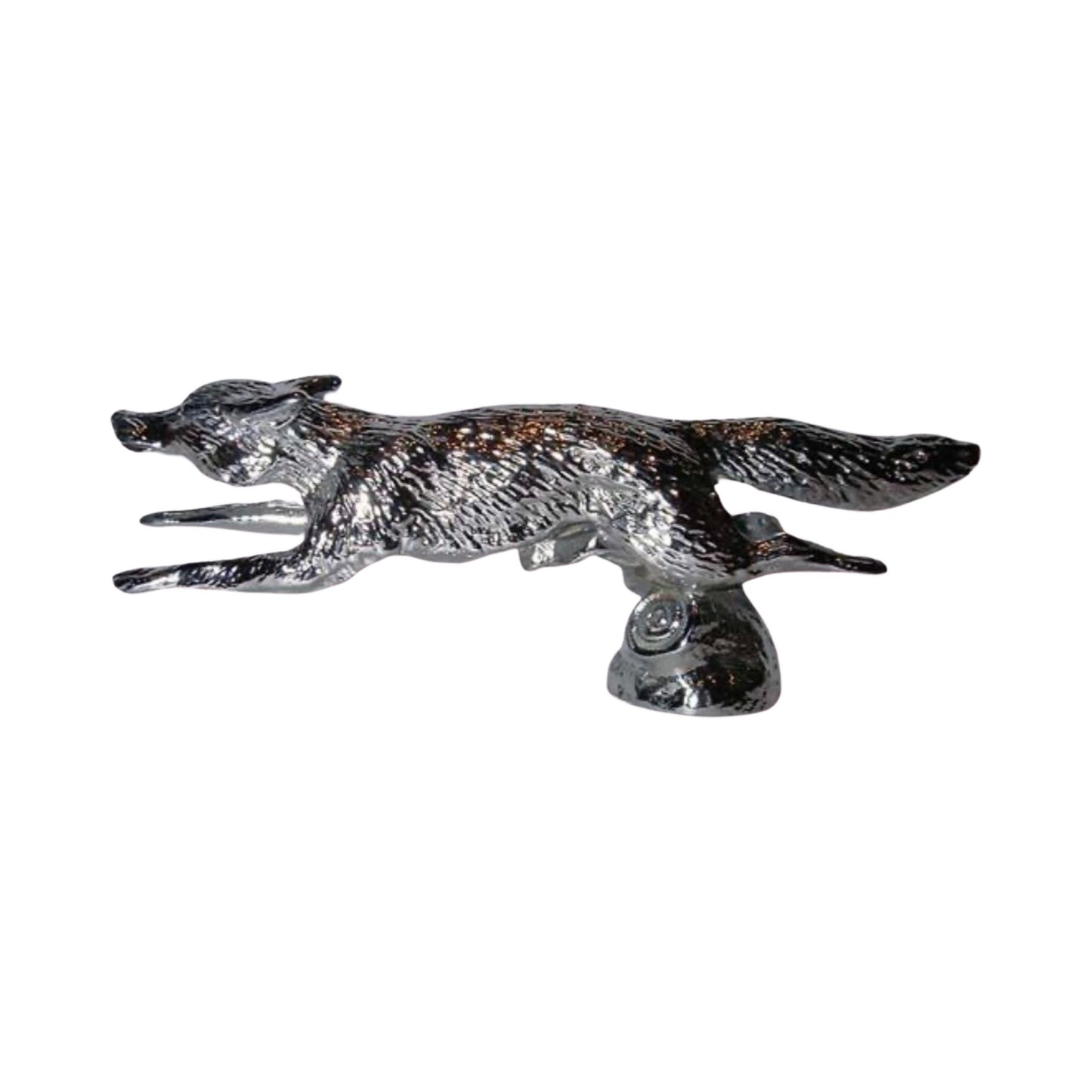 Hood Ornament | Running Fox | Small | Mascot / Hood Ornament | Chrome Plate Finish | 2 by 5 Inches | Made in England