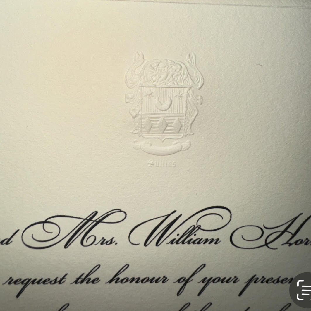 Josh Wedding Family Crest | Brass Engraving Plate | Hand Carved for Engraved Stationery