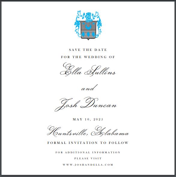 Josh Wedding | Save The Date Cards and Envelopes