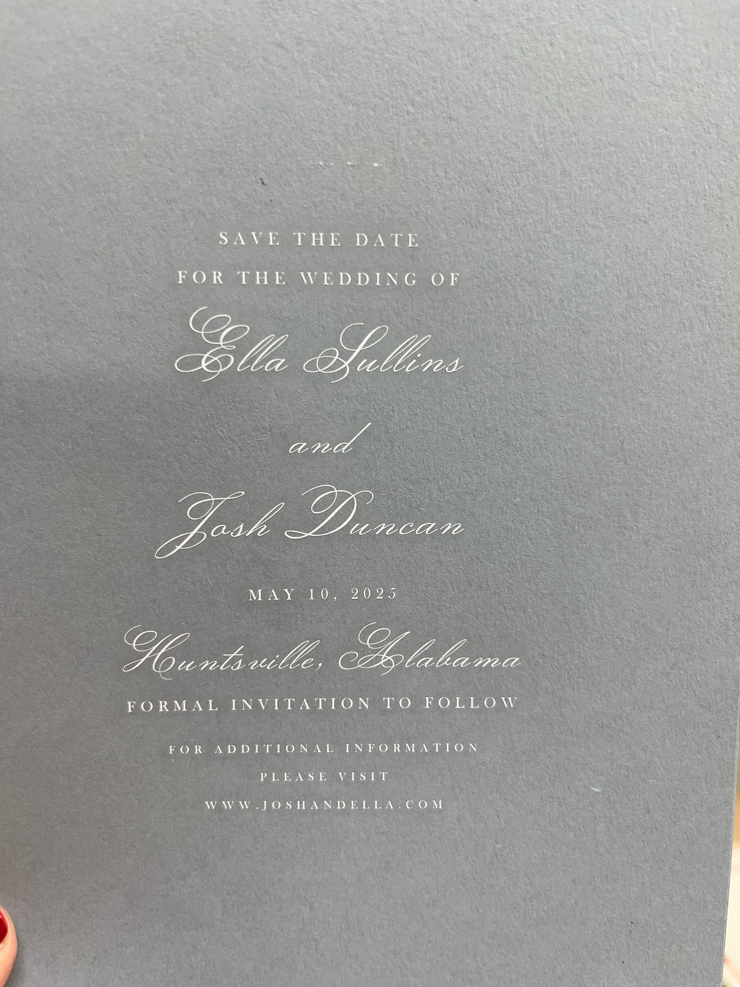 Josh Wedding | Save The Date Cards and Envelopes