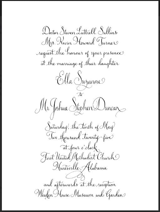 Josh Wedding Invitation Suite | Approximate Pricing | Per Piece