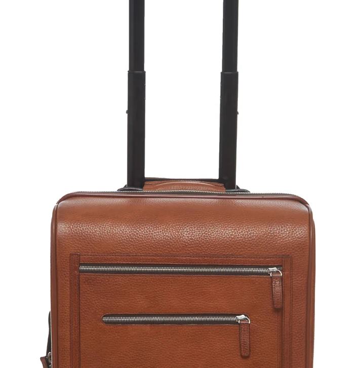 Leather Luggage | Hudson Leather Wheeled Luggage | Korchmar Leather | Initials Included