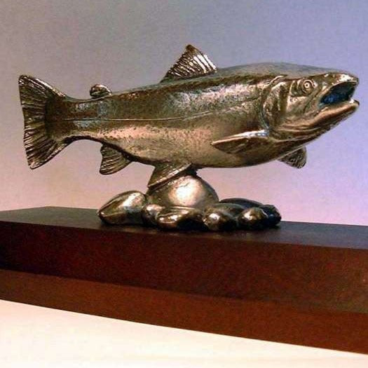 Hood Ornament | Trout | Swimming Trout | Small | Mascot / Hood Ornament | 2 1/4 by 4 1/2 Inches | Made in England