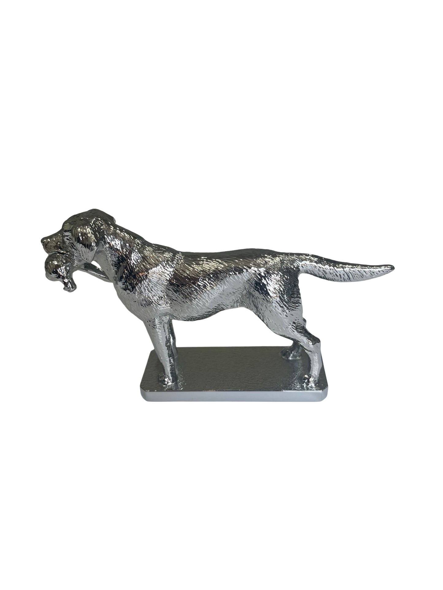 Mascot Hood Ornament | Queen Elizabeth's Labrador Retriever Dog with Pheasant | Car Mascot | 4 by 6 Inches | Made in England