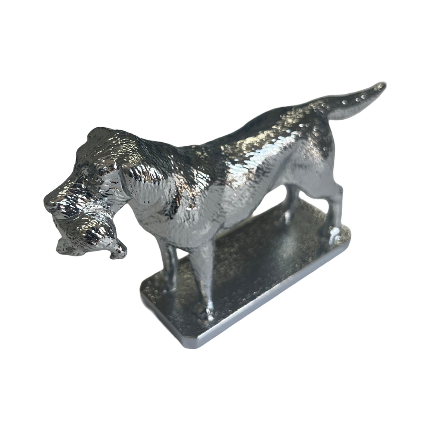 Mascot Hood Ornament | Queen Elizabeth's Labrador Retriever Dog with Pheasant | Car Mascot | 4 by 6 Inches | Made in England