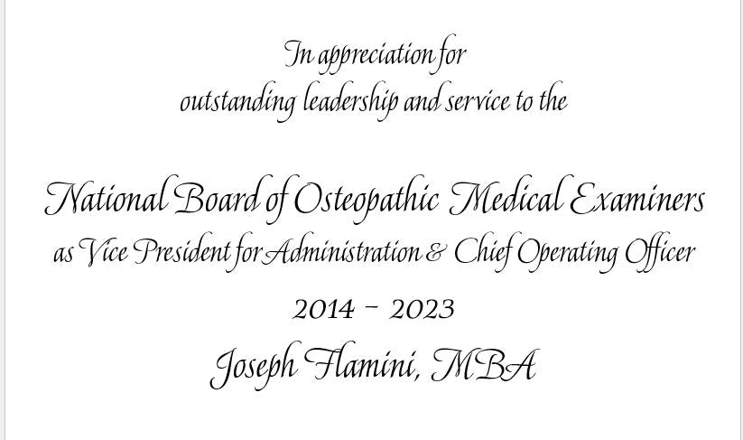 June 2024 | Bespoke Awards for NBOME