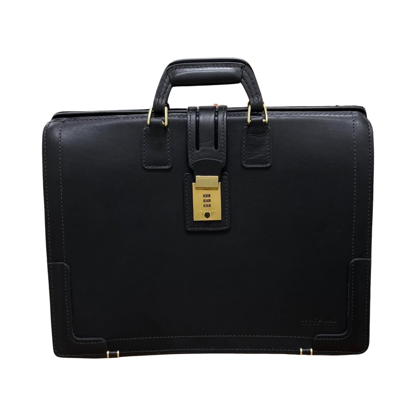 Churchill | Classic Top Frame Leather | Korchmar Lawyers Briefcase | Black and Tan
