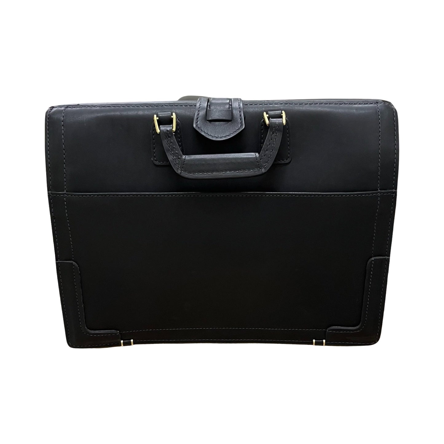 Churchill | Classic Top Frame Leather | Korchmar Lawyers Briefcase | Black and Tan