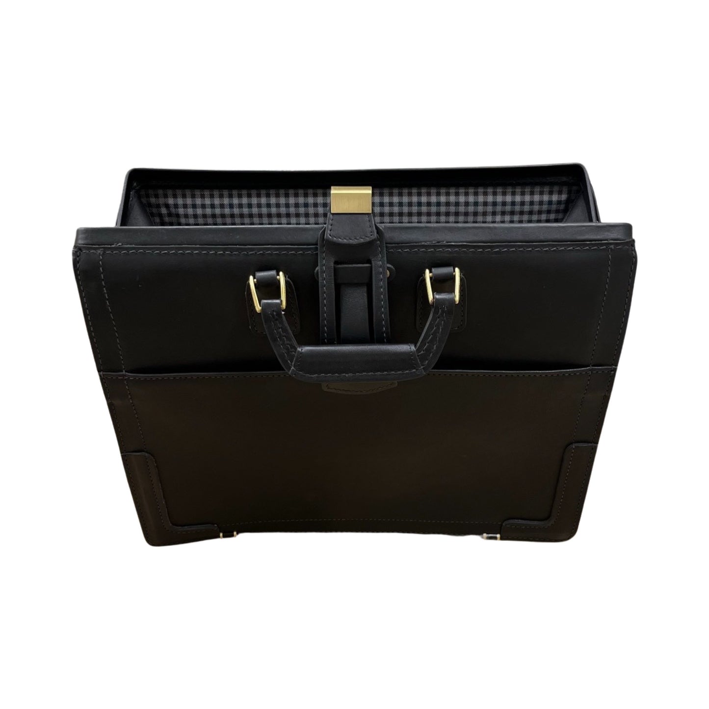 Churchill | Classic Top Frame Leather | Korchmar Lawyers Briefcase | Black and Tan
