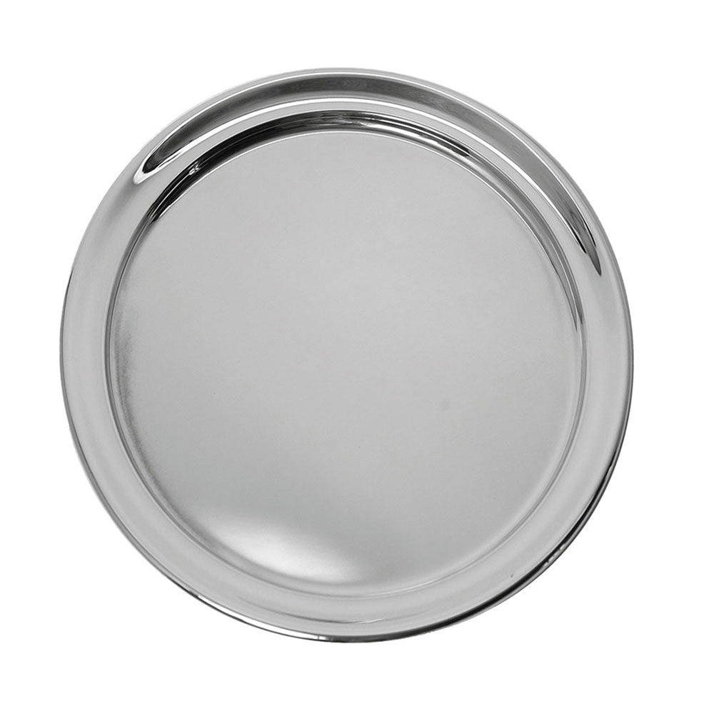 Pewter Tray Engraved | 11" and 13" Round Gallery Tray | Solid Pewter | Made in USA