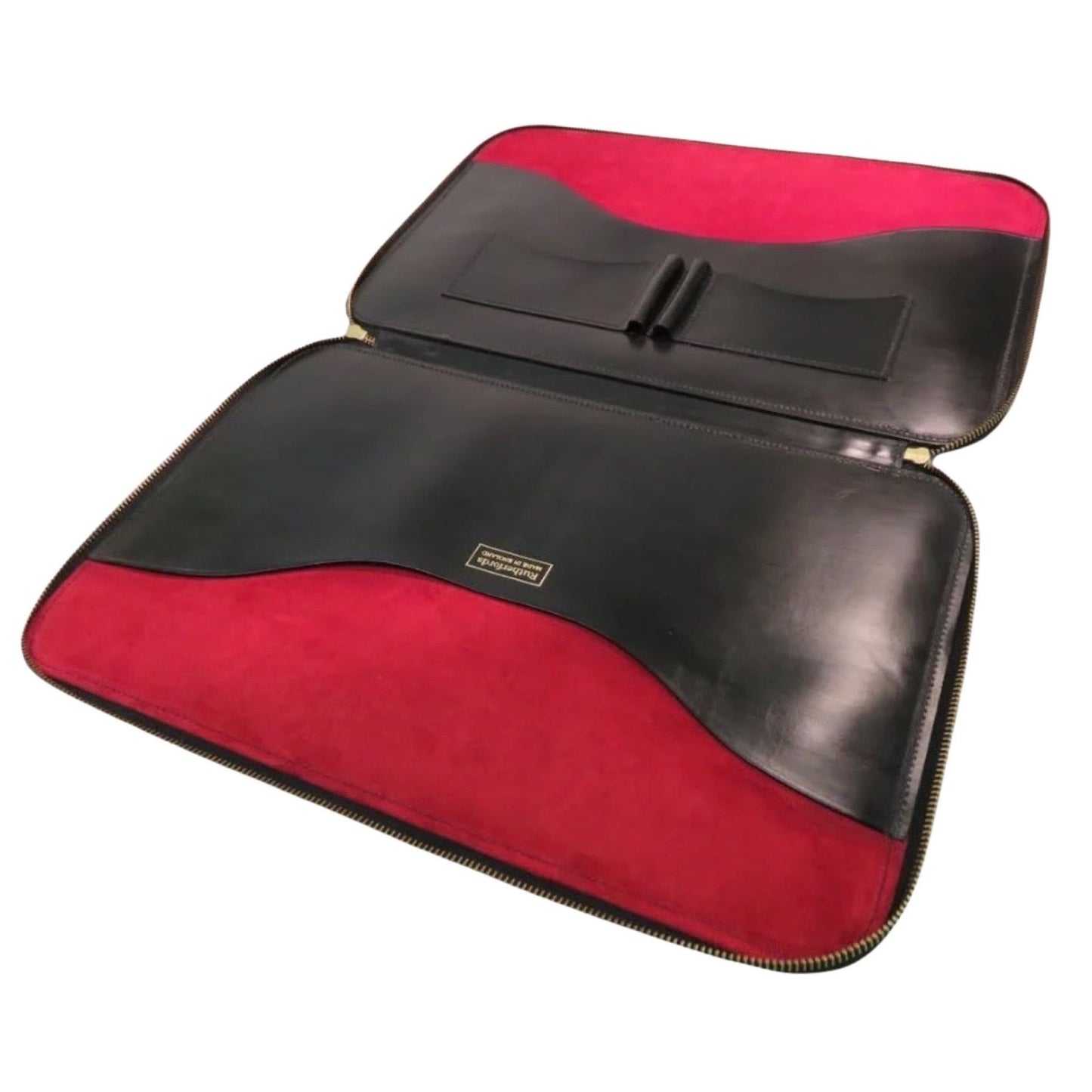 Zip Around Portfolio with Lock | English Bridle Hide | Suede Lining | Interior Pockets w/ Pen Loop