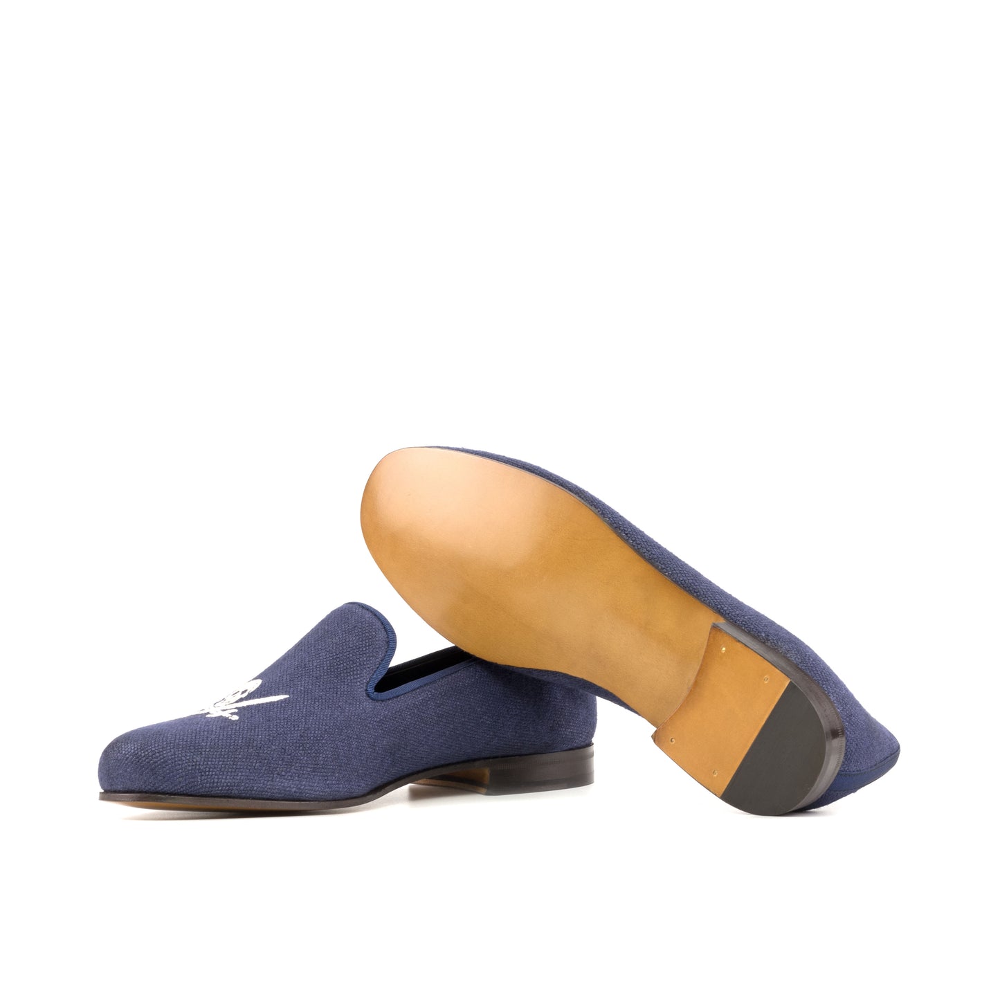 Custom Prince Albert Men's Slipper Shoes | Skull and Swords Embroidered Shoes | Handcrafted | Made To Order