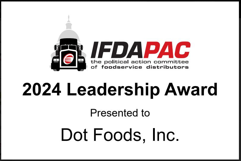 IFDA | 2024 | Waterford Crystal Capitol Dome Paperweight | Walnut Base with Color Logo and Text on Brass Plate | Dot Foods, Inc.
