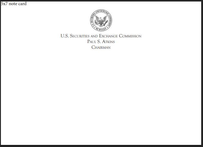 Chairman Atkins | Engraved Stationery | Executive Stationery Suite | July 2025