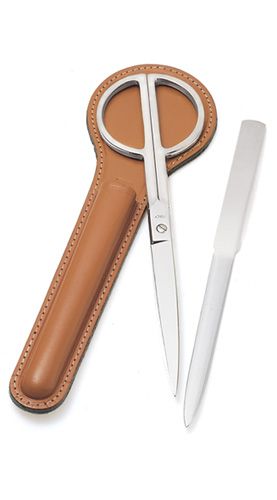 Desk Accessories | English Bridle Leather | Library Set Scissor and Letter Opener | Made in England