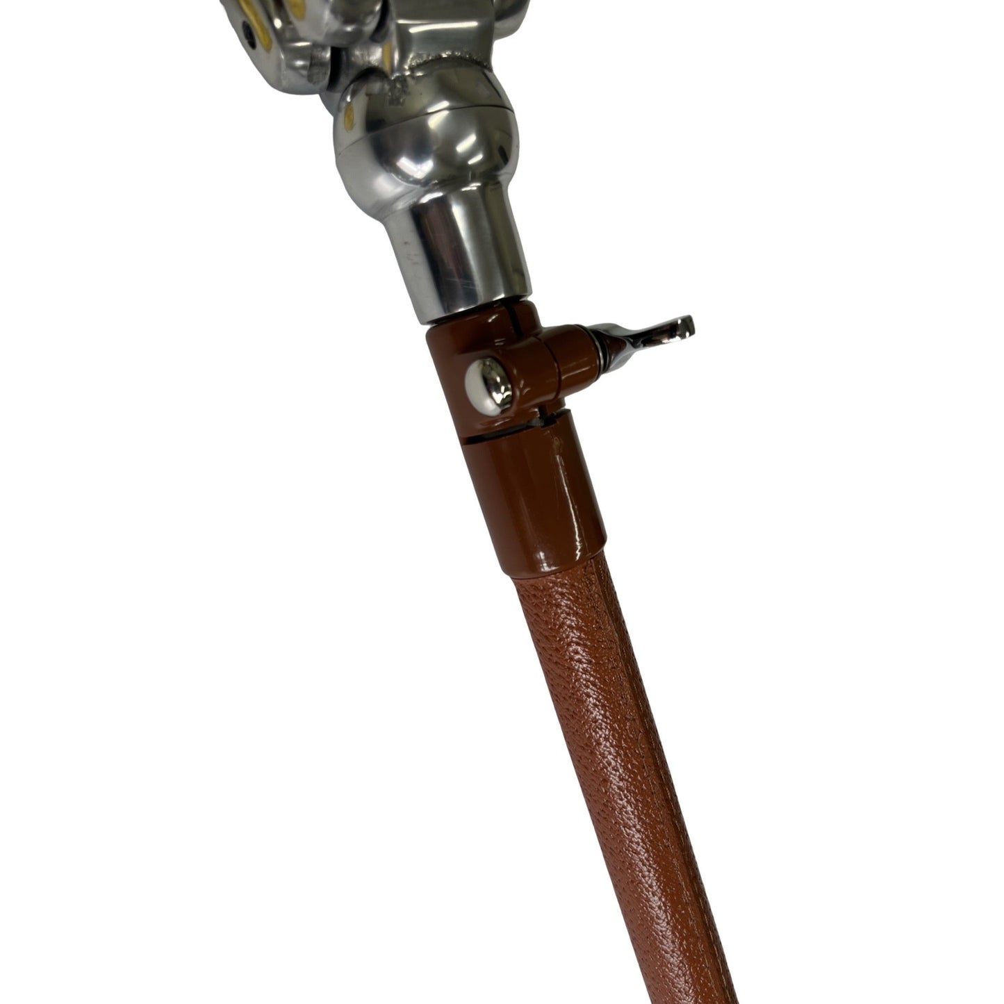 Bespoke Shot Over Seat Stick | Name Engraved in Gold | all leather in Tan | Adjustable Height and Swivel Seat | Full Name Personalization