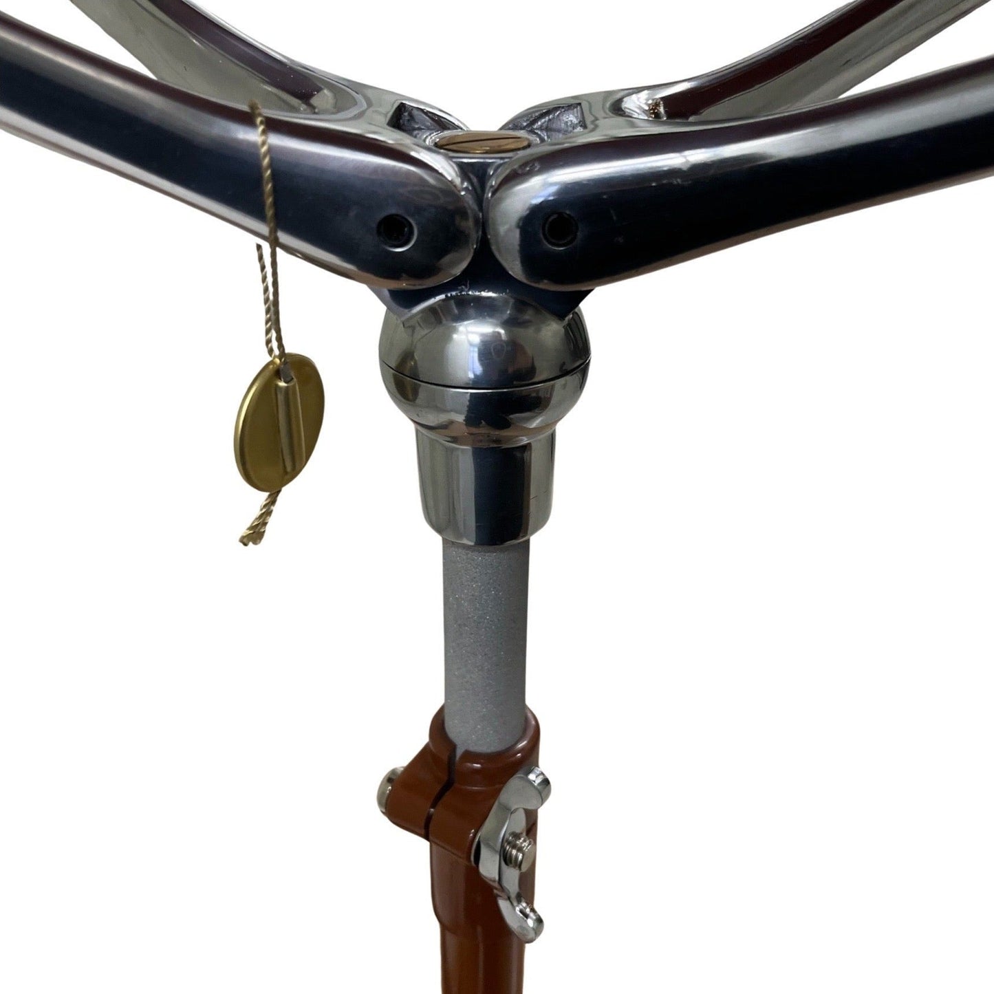 Bespoke Shot Over Seat Stick | Name Engraved in Gold | all leather in Tan | Adjustable Height and Swivel Seat | Full Name Personalization