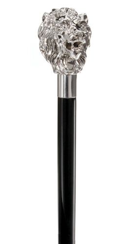 Sterling Silver Handled Formal Dress Stick | LION Head Sterling Silver Cane | Sterling & Burke Ltd