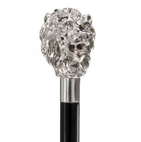 Sterling Silver Handled Formal Dress Stick | LION Head Sterling Silver Cane | Sterling & Burke Ltd