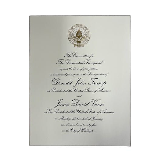 Presidential Inauguration Invitation Sample | President Trump | Hand Engraving, Foil Stamping and Printing Example