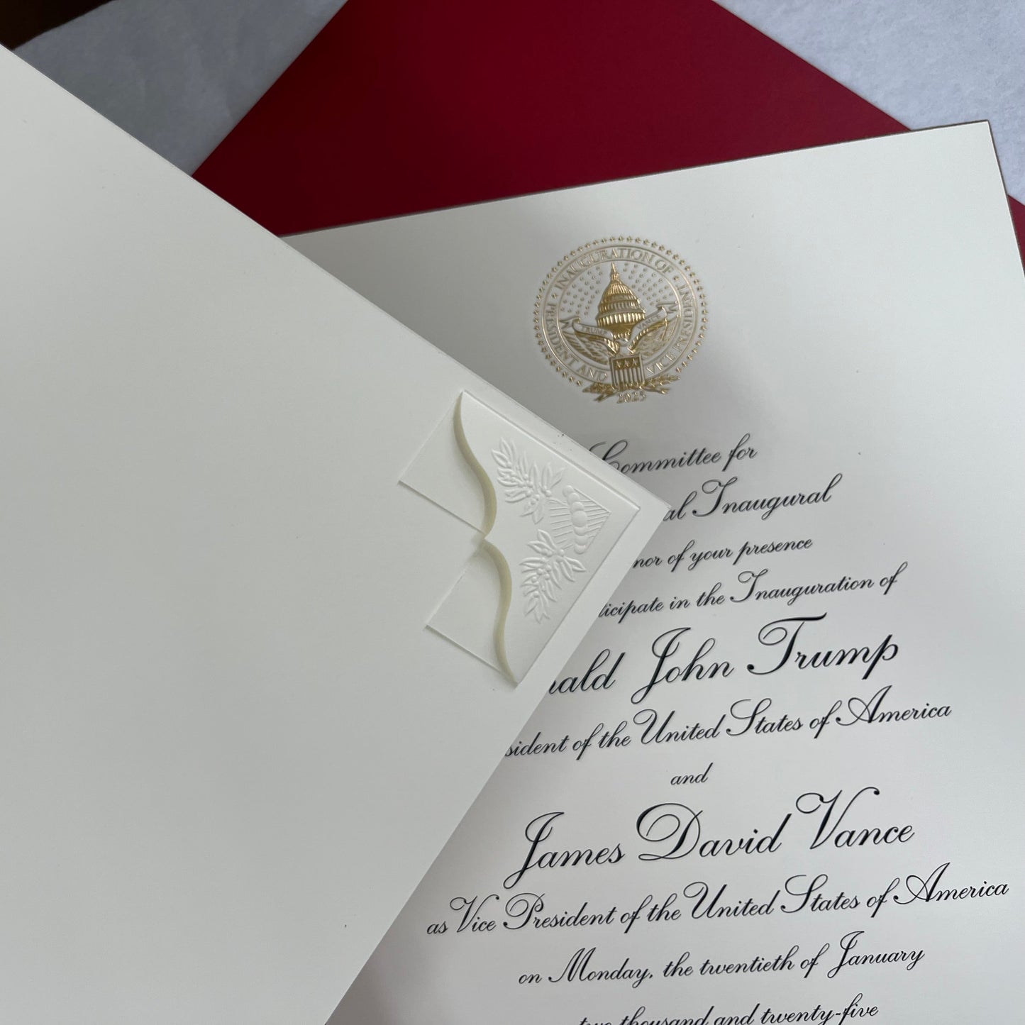 Presidential Inauguration Invitation Sample | President Trump | Hand Engraving, Foil Stamping and Printing Example