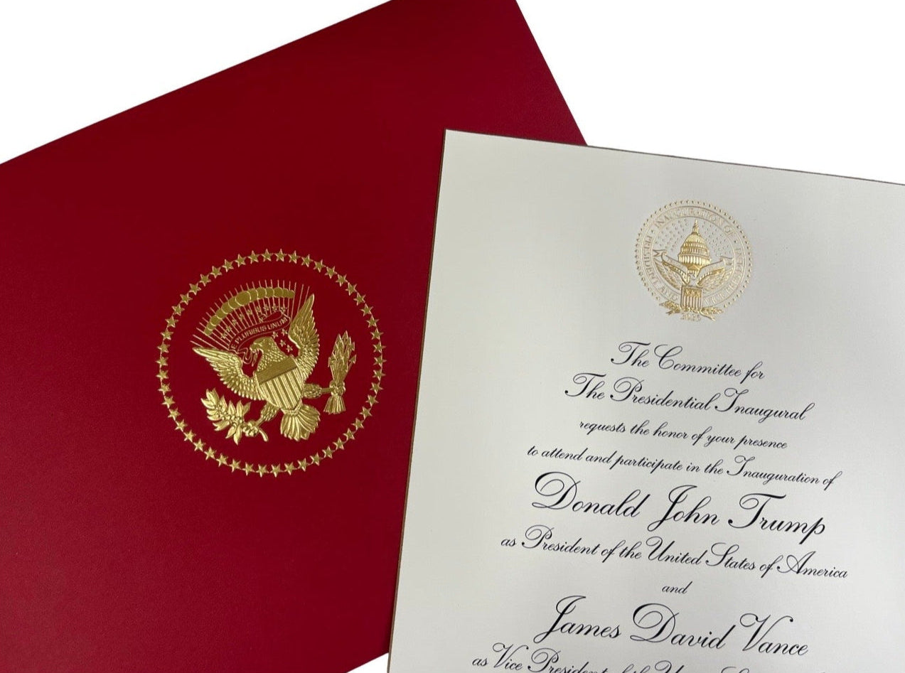 Presidential Inauguration Invitation Sample | President Trump | Hand Engraving, Foil Stamping and Printing Example
