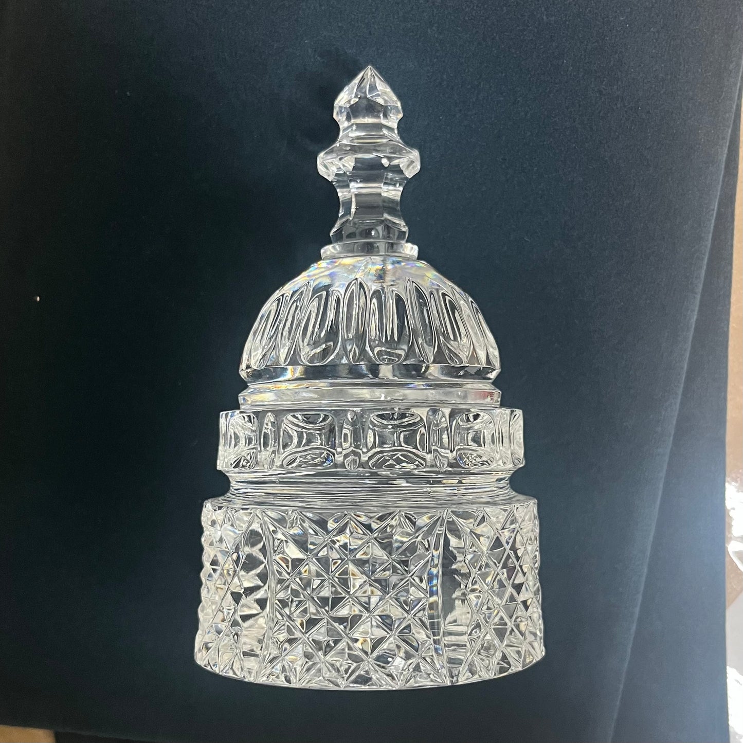 New Democrat Coalition | Waterford Crystal Capitol Dome Award on Natural Walnut with Engraved Brass Plate