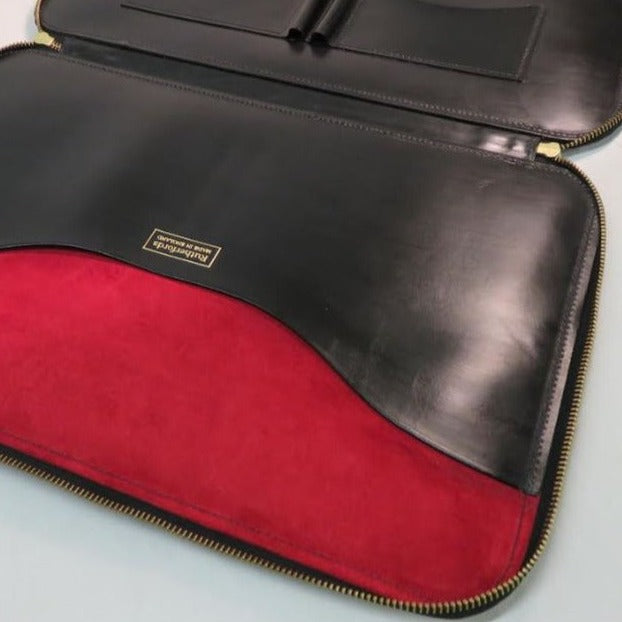 Zip Around Portfolio with Lock | English Bridle Hide | Suede Lining | Interior Pockets w/ Pen Loop