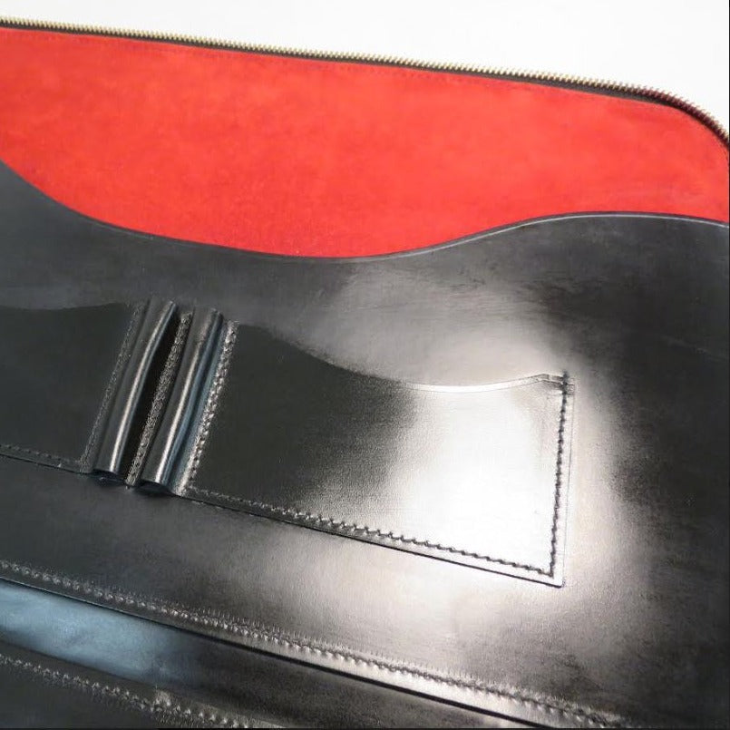 Zip Around Portfolio with Lock | English Bridle Hide | Suede Lining | Interior Pockets w/ Pen Loop