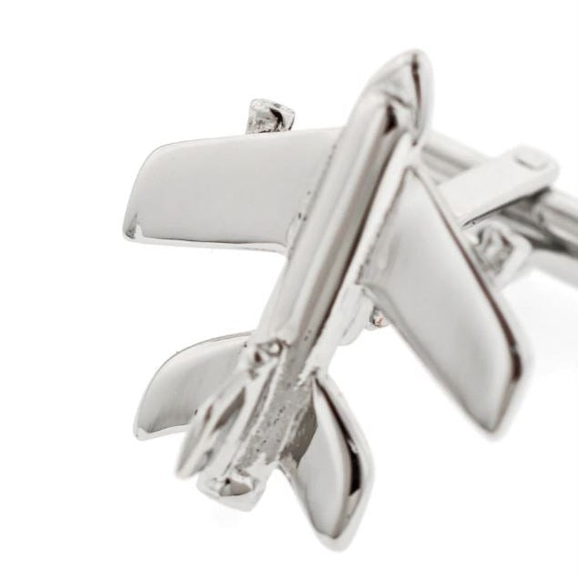 Air Plane Stud Set | Airplane Cufflinks & Studs | Manufactured in USA in Silver & Gold Finish