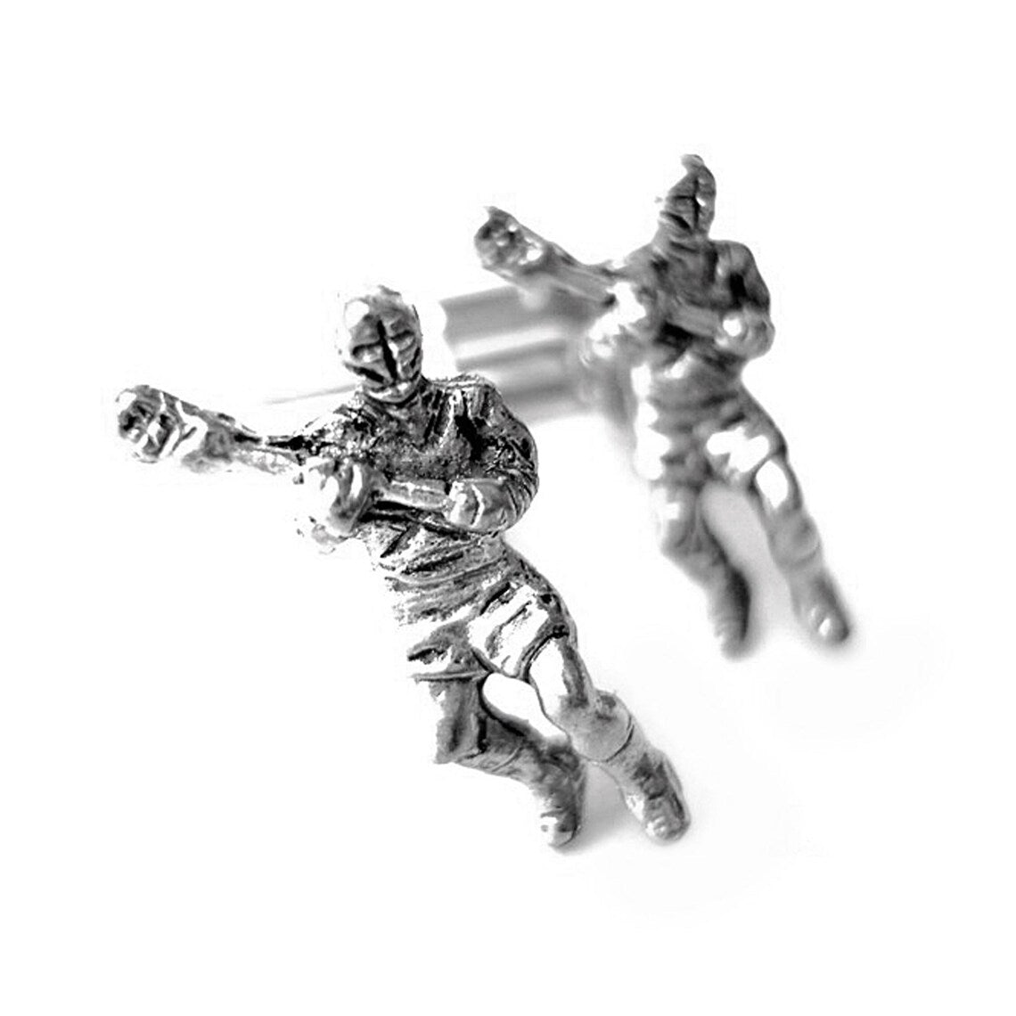 Novelty Cufflinks | Lacrosse Player Cufflinks | Silver Pewter Lacrosse Cuff Links | Sterling and Burke | Made in USA (Copy)