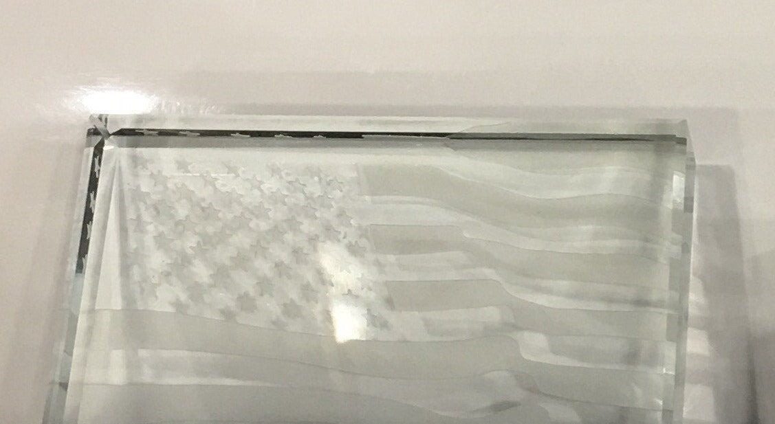 Crystal American Flag-Desk Accessory-Sterling-and-Burke