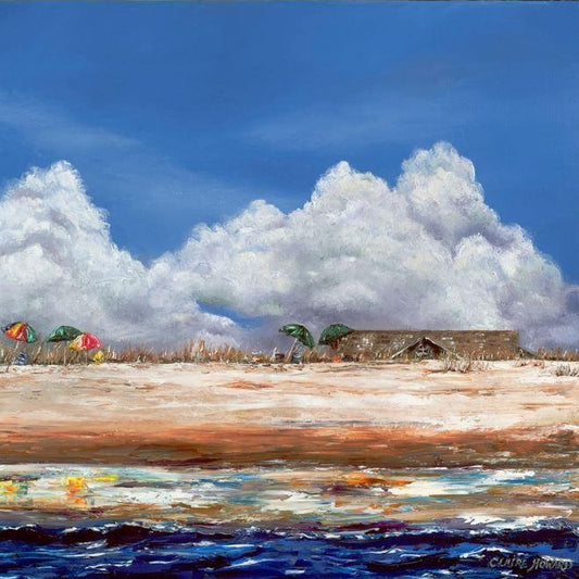 IOP Summer | 216 Ocean Boulevard | Isle of Palms, South Carolina | Original Oil Painting | Claire Howard | 48 by 60 inches-Oil Painting-Sterling-and-Burke