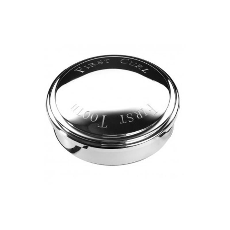 Sterling Silver | First Tooth and Curl Box | 3” Diameter | Salisbury Pewter | Engraved | Made in USA-Baby-Sterling-and-Burke