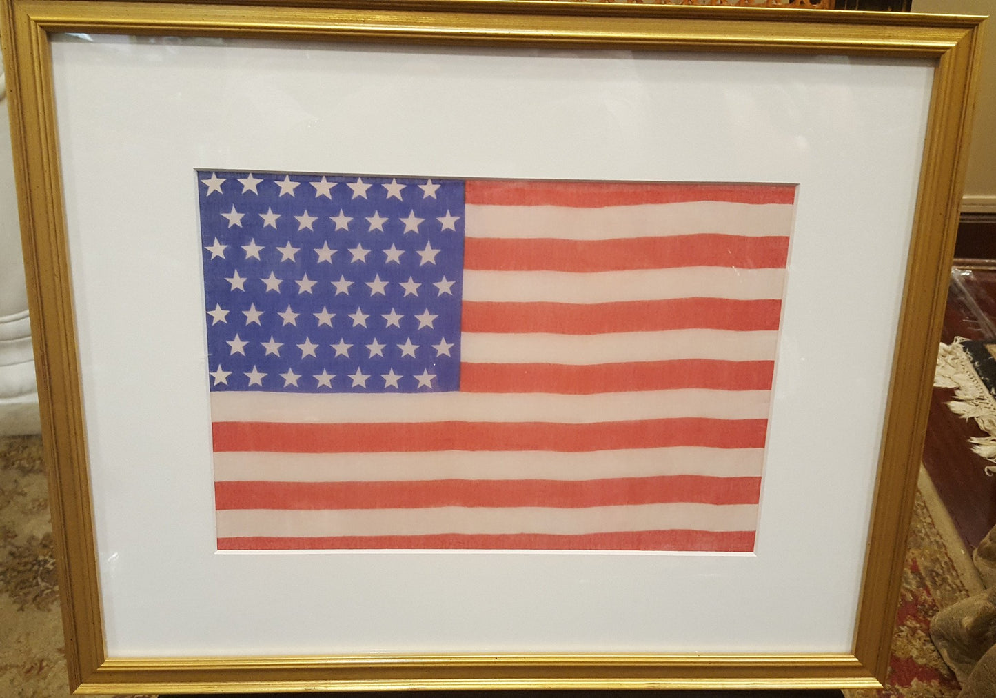 49 Star | Alaska | Silk American Flag | Framed | 13.5" x 17"-Flag-Sterling-and-Burke