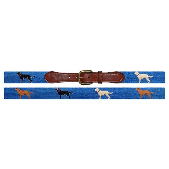 Needlepoint Collection | Labrador Retriever Needlepoint Belt | Hunting Dogs Belt | Special Order | Smathers and Branson-Belt-Sterling-and-Burke