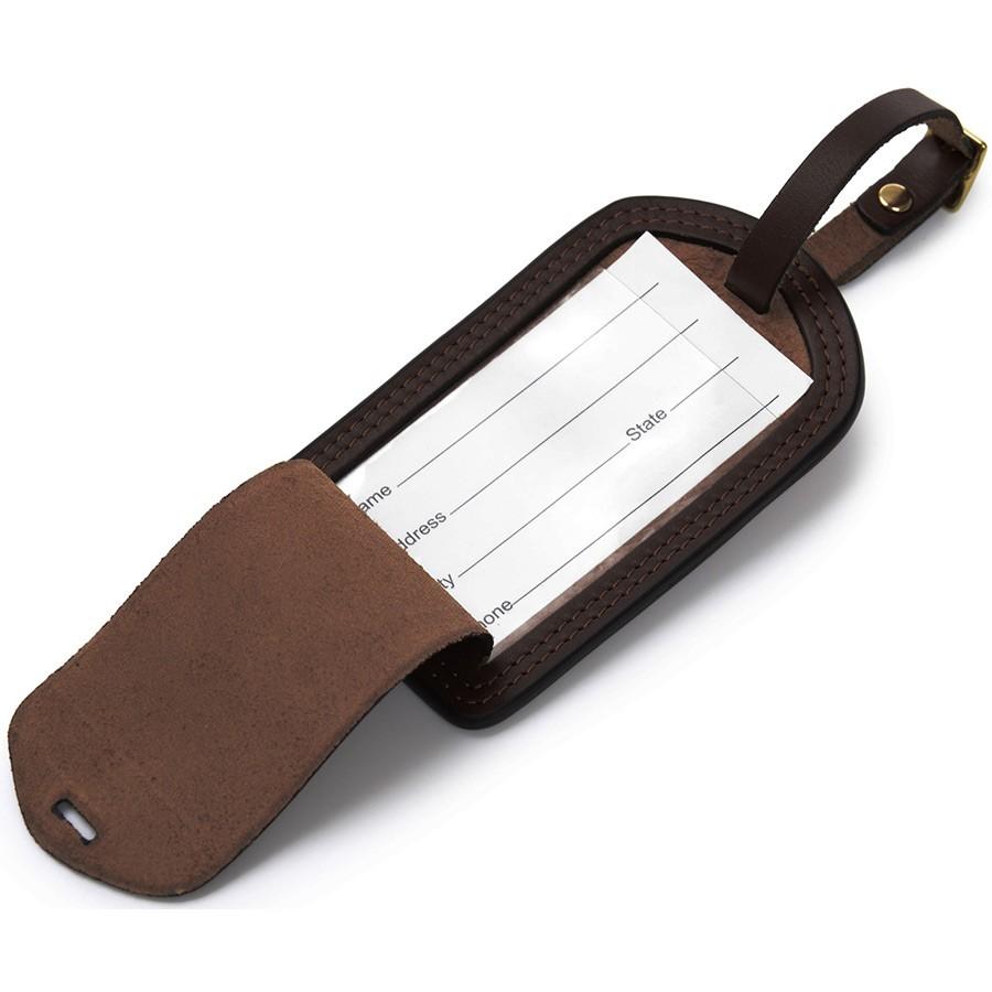 Lux Miller Leather Luggage Tag - REDIRECTED-Korchmar Travel-Sterling-and-Burke