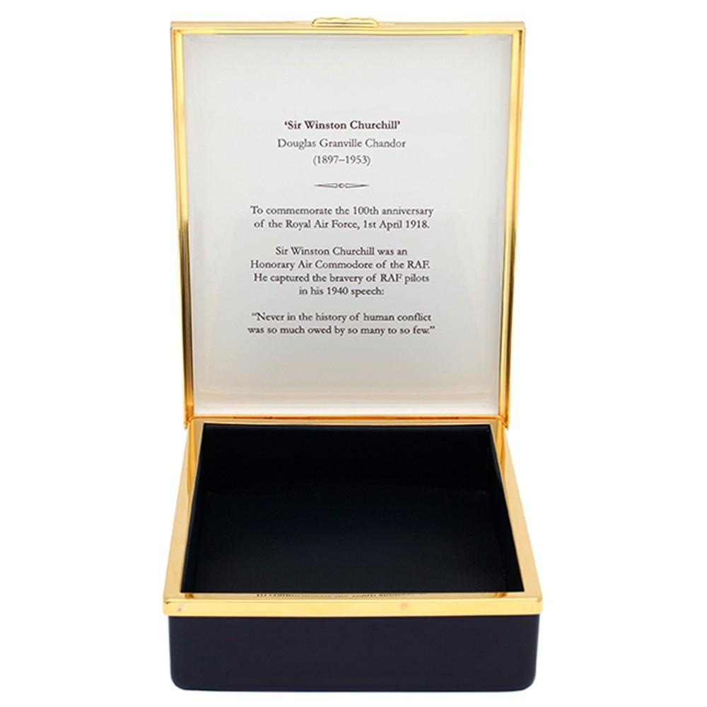 Halcyon Days Churchill Portrait by Chandor Enamel Box, Large-Prestige Box-Sterling-and-Burke