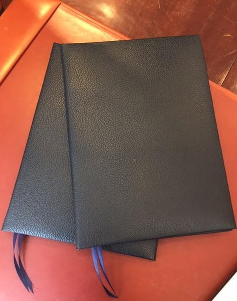 Bespoke Diplomatic Signing Folder | Leather Exterior with Silk Moire Side Pocket | Silk Interior | Sterling and Burke-Desk Accessories-Sterling-and-Burke