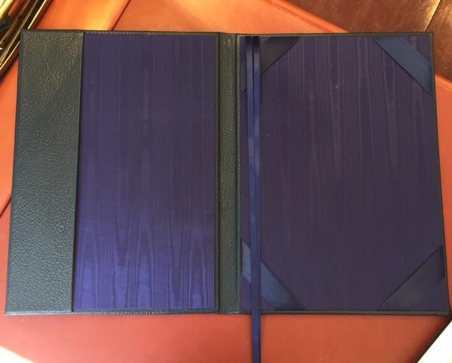 Bespoke Diplomatic Signing Folder | Leather Exterior with Leather Side Pocket | Silk Interior | Sterling and Burke-Desk Accessories-Sterling-and-Burke