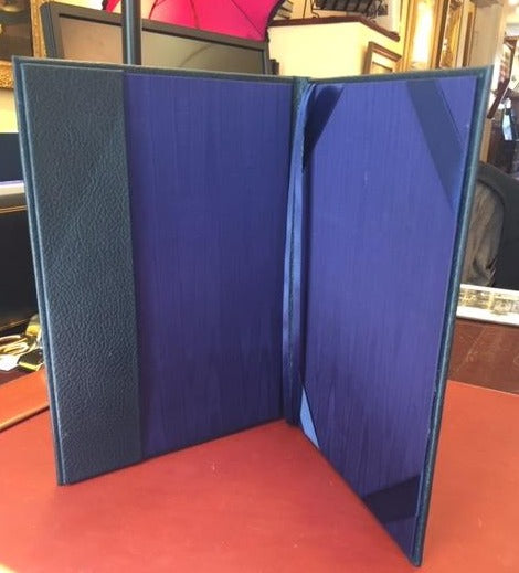 Bespoke Diplomatic Signing Folder | Leather Exterior with Leather Side Pocket | Silk Interior | Sterling and Burke-Desk Accessories-Sterling-and-Burke