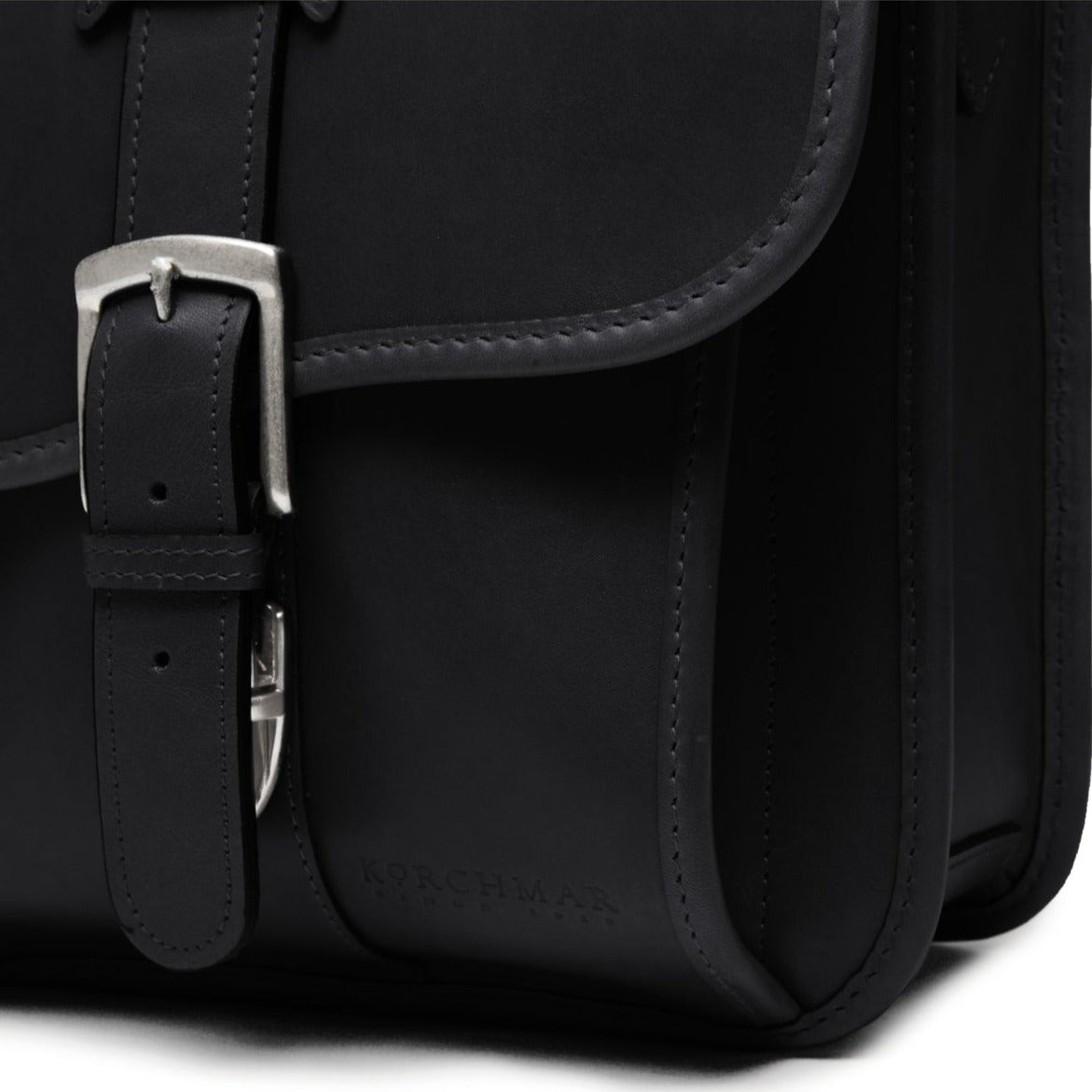 Garfield Leather Brief Case | Flap Over Computer Bag in Brown Leather | Initials and Gift Wrap | Korchmar Leather |