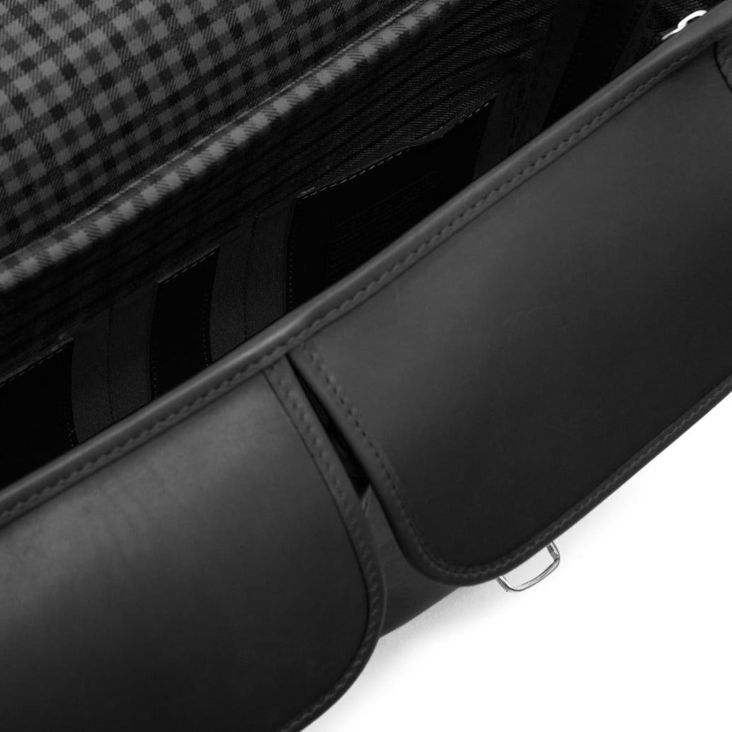 Garfield Leather Brief Case | Flap Over Computer Bag in Tan Leather | Initials and Gift Wrap | Korchmar Leather |