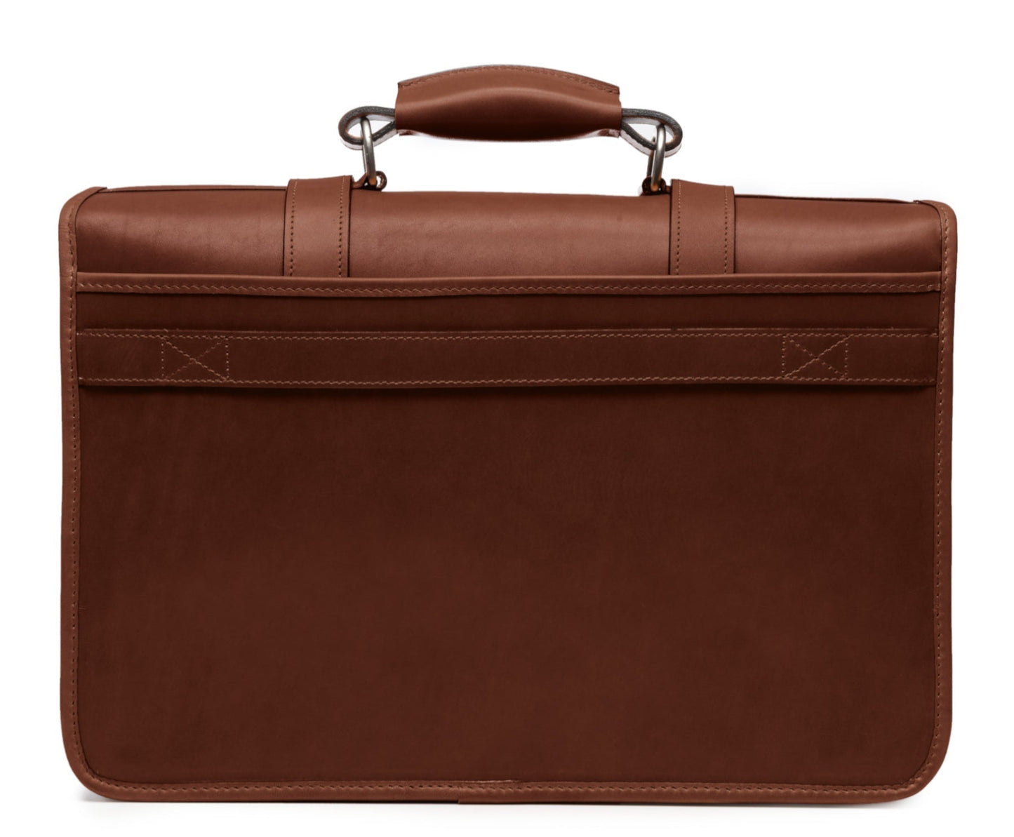 Garfield Leather Brief Case | Flap Over Computer Bag in Tan Leather | Initials and Gift Wrap | Korchmar Leather |