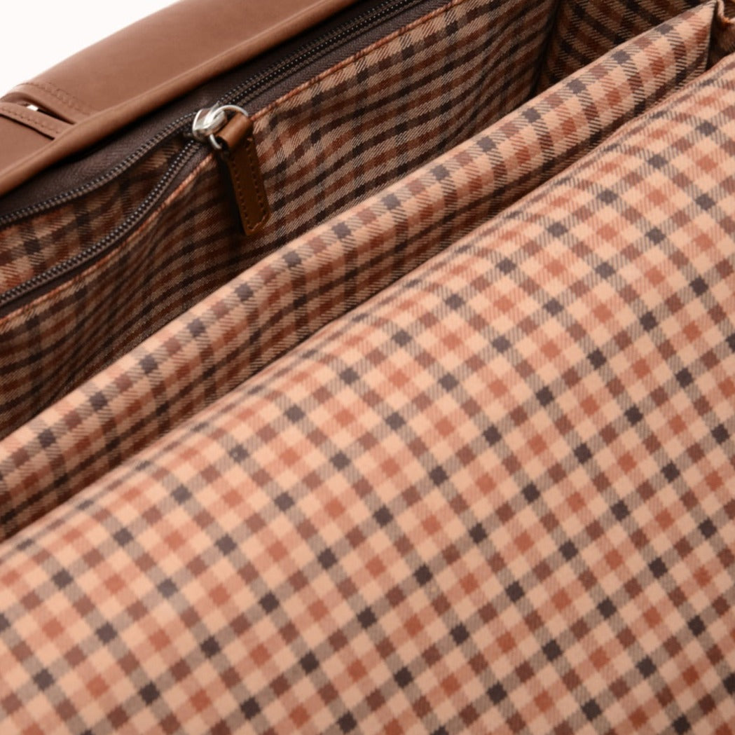 Garfield Leather Brief Case | Flap Over Computer Bag in Black Leather | Initials and Gift Wrap | Korchmar Leather |