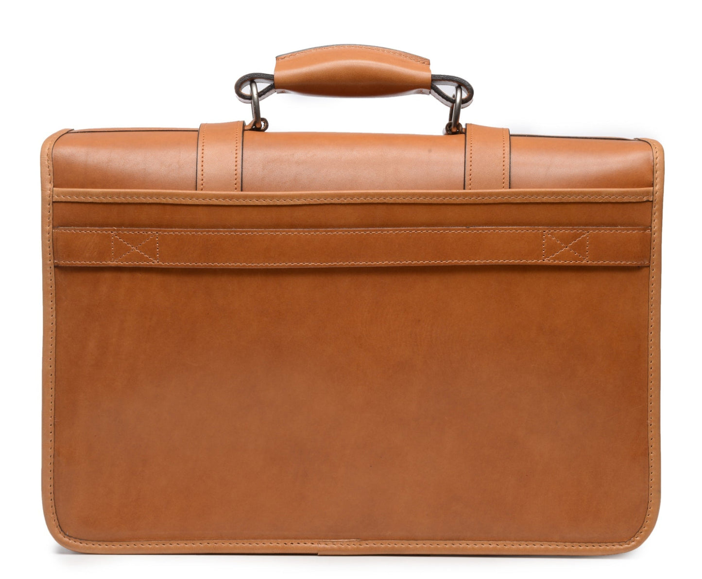 Garfield Leather Brief Case | Flap Over Computer Bag in Brown Leather | Initials and Gift Wrap | Korchmar Leather |