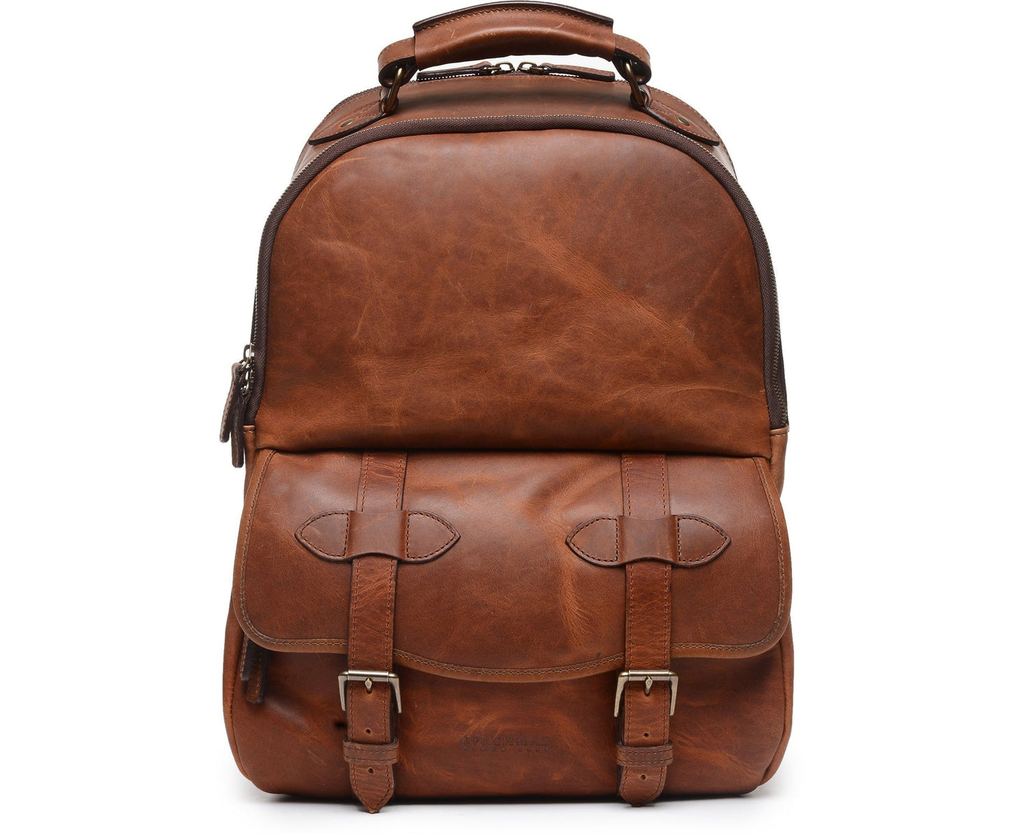 Lewis Classic 16" Leather Backpack | Classic Chestnut Brown Leather Backpack | Korchmar